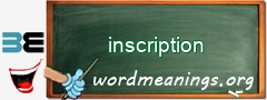 WordMeaning blackboard for inscription